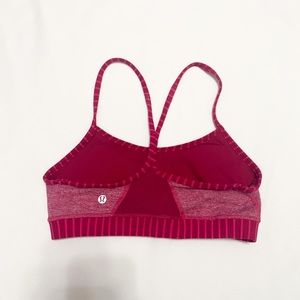Lululemon Pink Striped Sports Bra